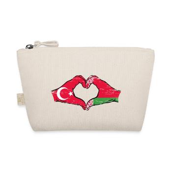 Turkey Belarus Flag Hands Heart Shape Used - Organic Pouch - nature - Front