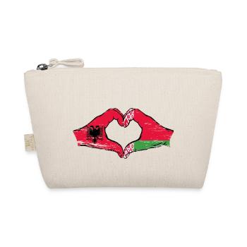 Albania Belarus Flag Hands Heart Shape Used - Organic Pouch - nature - Front