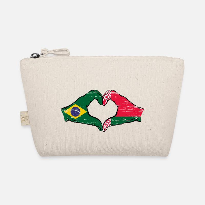 Brésil Biélorussie drapeau mains forme de coeur utilisé Trousse biologique