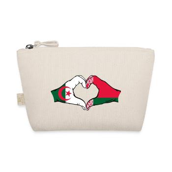 Algérie Biélorussie Drapeau Mains Coeur Forme - Trousse biologique - nature - Devant
