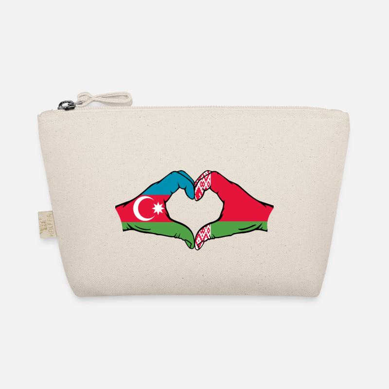 Azerbaijan Belarus Flag Hands Heart Shape Organic Pouch