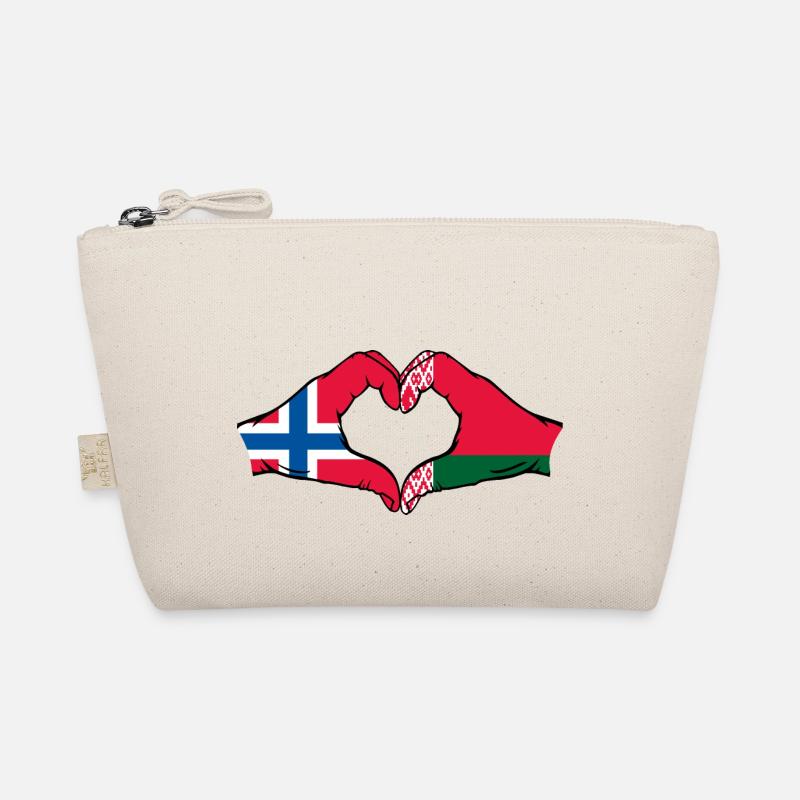 Norvège Biélorussie Drapeau Mains Coeur Forme Trousse biologique