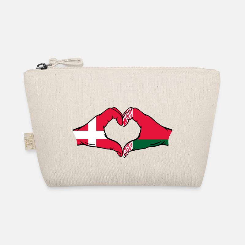 Denmark Belarus Flag Hands Heart Shape Organic Pouch