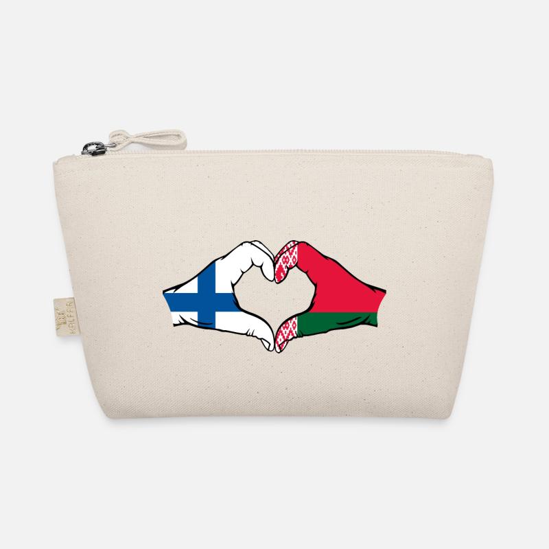 Finlande Biélorussie Drapeau Mains Coeur Forme Trousse biologique