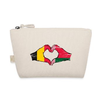Belgien Belarus Flagge Hände Herzform used - Bio-Täschchen - Natur - Vorne