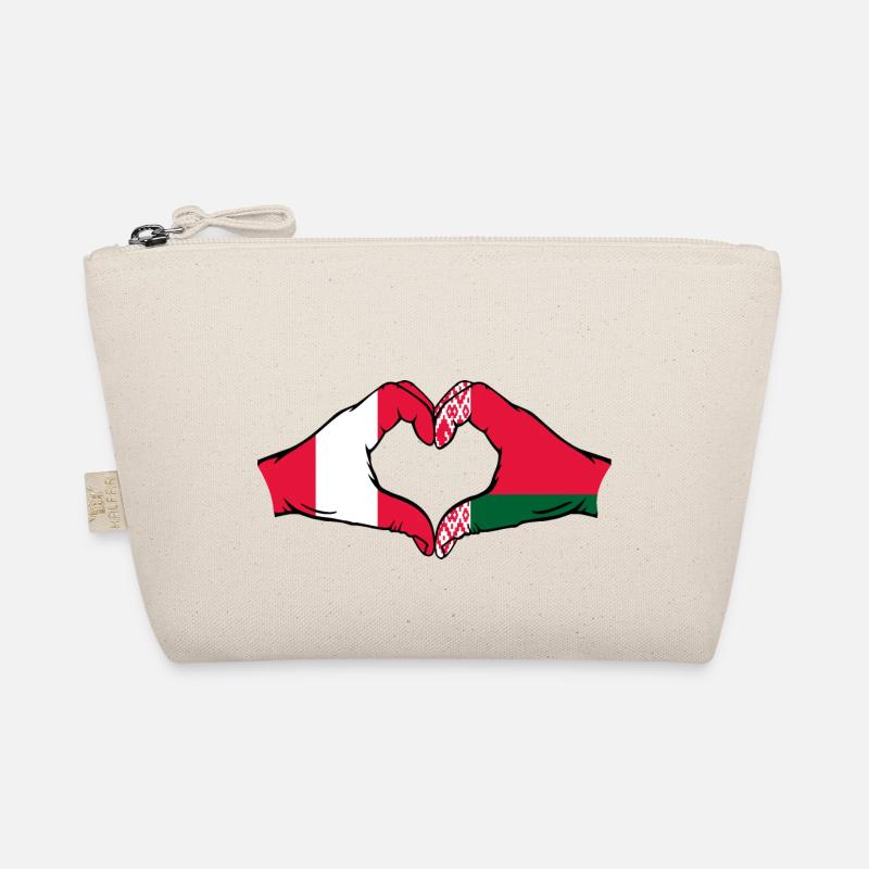Pérou Biélorussie Drapeau Mains Coeur Forme Trousse biologique