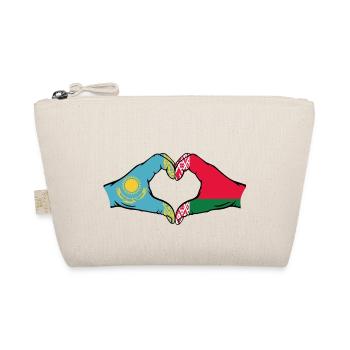 Kasachstan Belarus Flagge Hände Herzform - Bio-Täschchen - Natur - Vorne