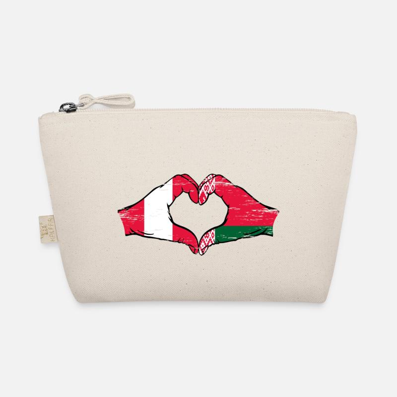 Pérou Biélorussie drapeau mains forme de coeur utilisé Trousse biologique