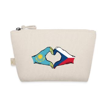Kazakhstan République tchèque Drapeau Mains Coeur Forme - Trousse biologique - nature - Devant