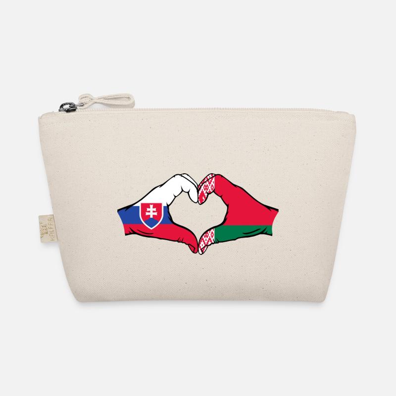 Slovakia Belarus Flag Hands Heart Shape Organic Pouch