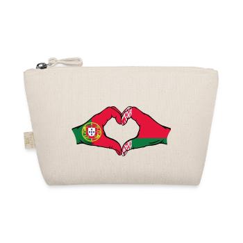 Portugal Belarus Flagge Hände Herzform - Bio-Täschchen - Natur - Vorne
