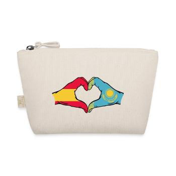 Espagne Kazakhstan Drapeau Mains Coeur Forme - Trousse biologique - nature - Devant
