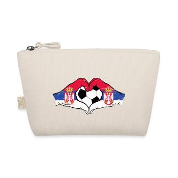 Serbia flag football hands heart shape used - Organic Pouch - nature - Front