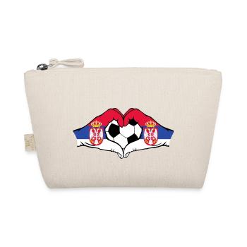 Serbia flag football hands heart shape - Organic Pouch - nature - Front