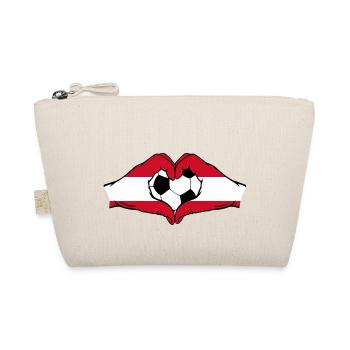 Austria flag football hands heart shape - Organic Pouch - nature - Front