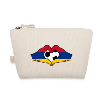 Armenien Flagge Fußball Hände Herzform - Bio-Täschchen - Natur - Vorne