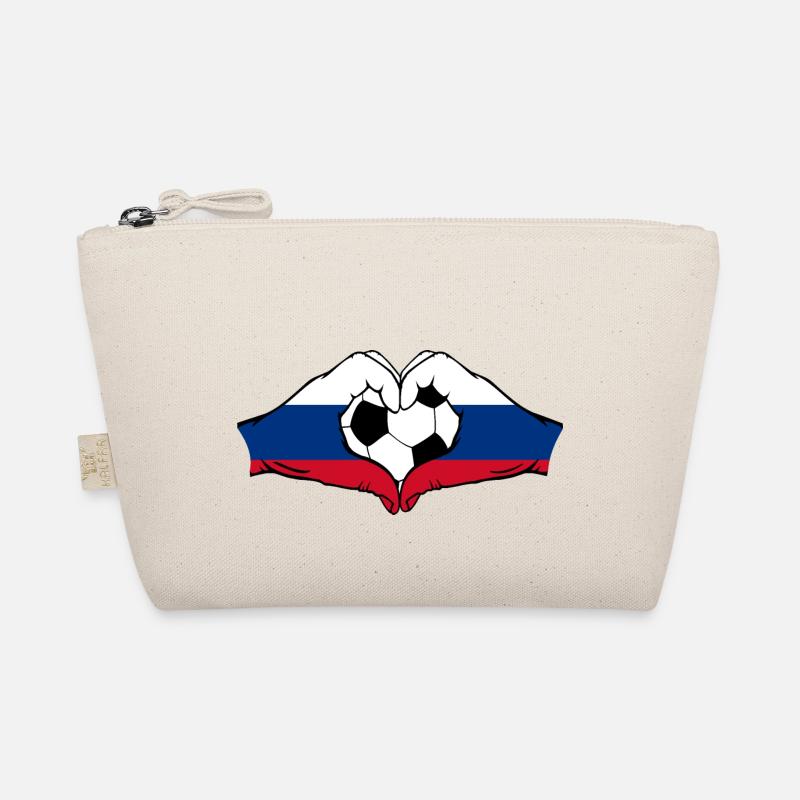 Forme de coeur de mains de football de drapeau de la Russie Trousse biologique