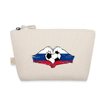 Russie drapeau football mains forme de coeur utilisé - Trousse biologique - nature - Devant