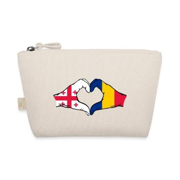 Géorgie Roumanie drapeau mains forme de coeur - Trousse biologique - nature - Devant