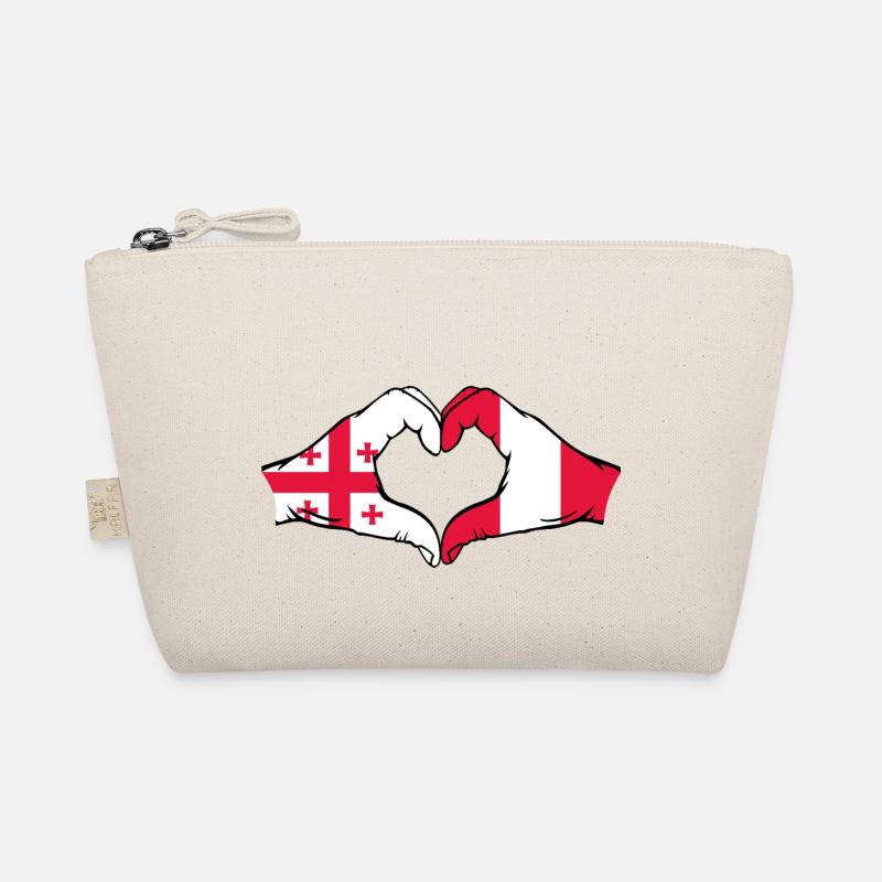Georgia Peru Flag Hands Heart Shape Organic Pouch