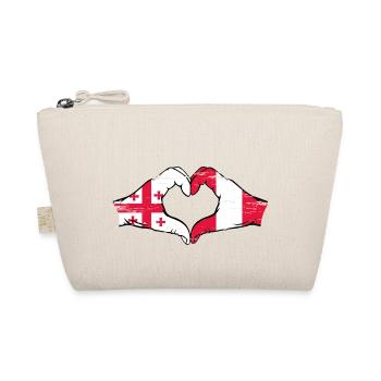 Géorgie Pérou drapeau mains forme de coeur utilisé - Trousse biologique - nature - Devant
