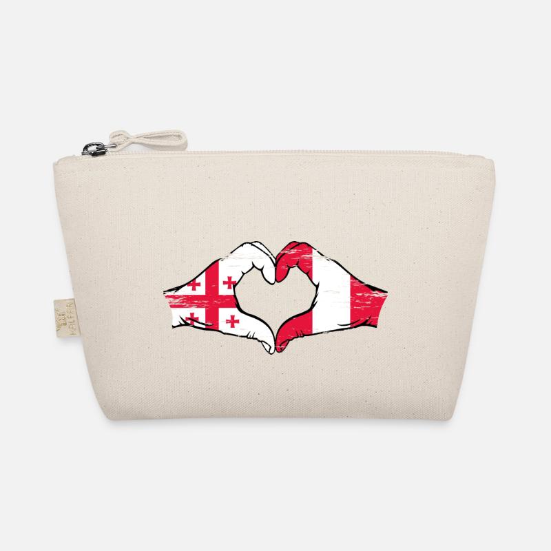 Géorgie Pérou drapeau mains forme de coeur utilisé Trousse biologique