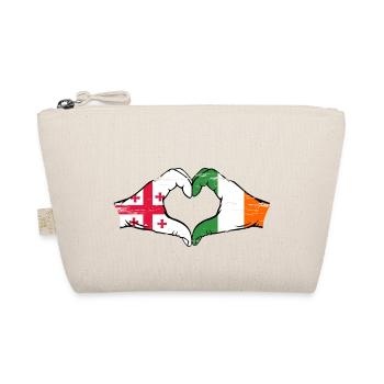 Géorgie Irlande drapeau mains forme de coeur utilisé - Trousse biologique - nature - Devant