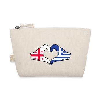 Georgia Greece Flag Hands Heart Shape - Organic Pouch - nature - Front