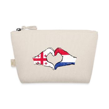 Drapeau Géorgie Hollande mains forme de coeur utilisé - Trousse biologique - nature - Devant