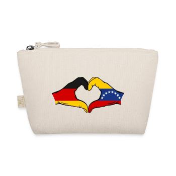 Germany Venezuela Flag Hands Heart Shape - Organic Pouch - nature - Front
