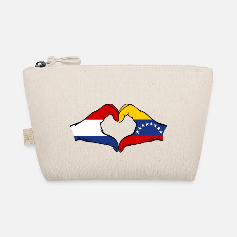 Holland Venezuela Flag Hands Heart Shape Organic Pouch