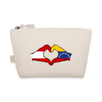 Austria Venezuela Flag Hands Heart Shape - Organic Pouch - nature - Front