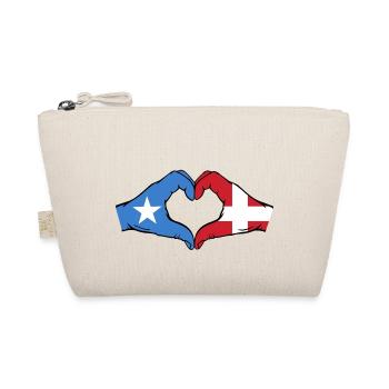 Somalia Denmark Flag Hands Heart Shape - Organic Pouch - nature - Front