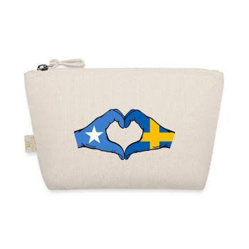 Somalia Sweden Flag Hands Heart Shape - Organic Pouch - nature - Front