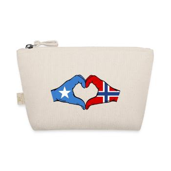 Somalia Norway Flag Hands Heart Shape - Organic Pouch - nature - Front