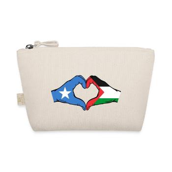 Somalia Palestine Flag Hands Heart Shape - Organic Pouch - nature - Front