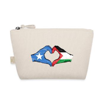 Somalia Palestine Flag Hands Heart Shape Used - Organic Pouch - nature - Front
