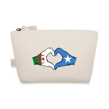 Algeria Somalia Flag Hands Heart Shape - Organic Pouch - nature - Front