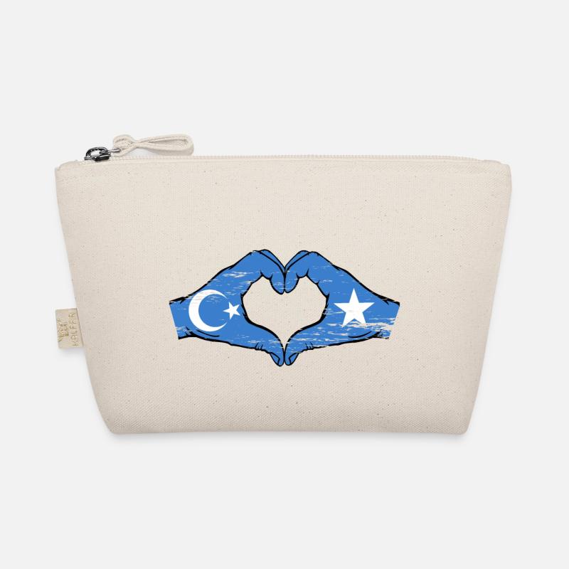 Uiguren Somalia Flagge Hände Herzform used Bio-Täschchen