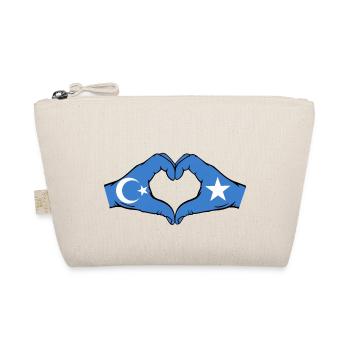 Ouïghours Somalie Drapeau Mains Coeur Forme - Trousse biologique - nature - Devant