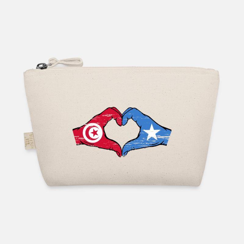 Tunisia Somalia flag hands heart shape used Organic Pouch