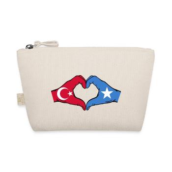 Turkey Somalia Flag Hands Heart Shape - Organic Pouch - nature - Front
