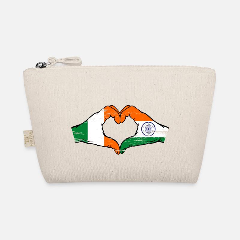 Irlande Inde Drapeau Mains Coeur Forme Utilisé Trousse biologique