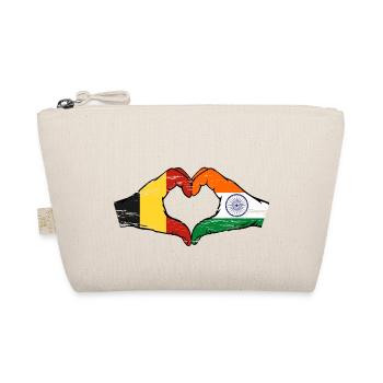 Belgium India flag hands heart shape used - Organic Pouch - nature - Front