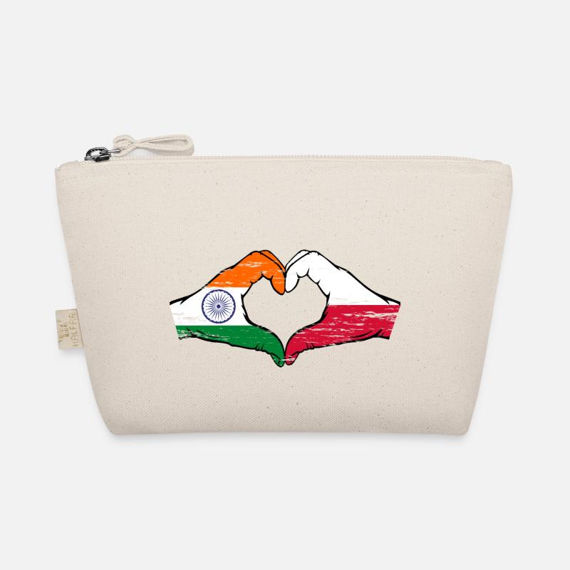 Inde Pologne drapeau mains forme coeur utilisé Trousse biologique