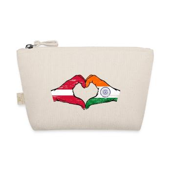 Lettlad India flag hands heart shape used - Organic Pouch - nature - Front