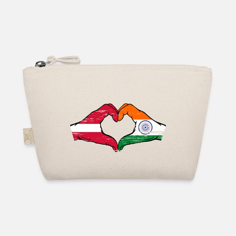 Lettlad Inde drapeau mains forme coeur utilisé Trousse biologique