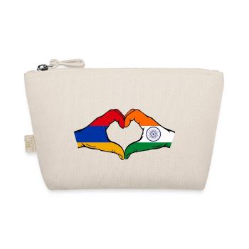 Arménie Inde Drapeau Mains Coeur Forme - Trousse biologique - nature - Devant