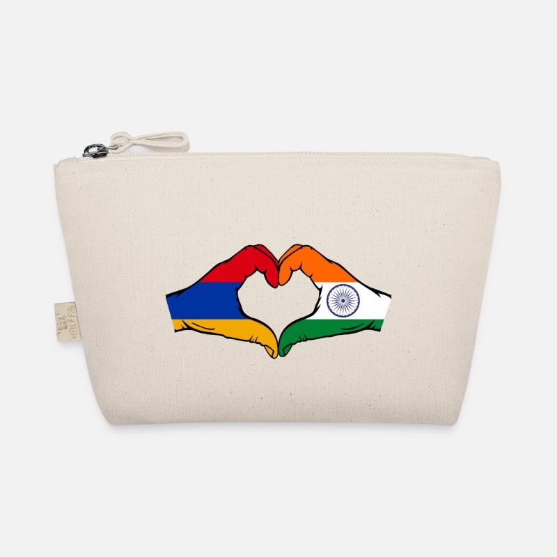 Arménie Inde Drapeau Mains Coeur Forme Trousse biologique