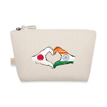 Japon Inde Drapeau Mains Coeur Forme Utilisé - Trousse biologique - nature - Devant